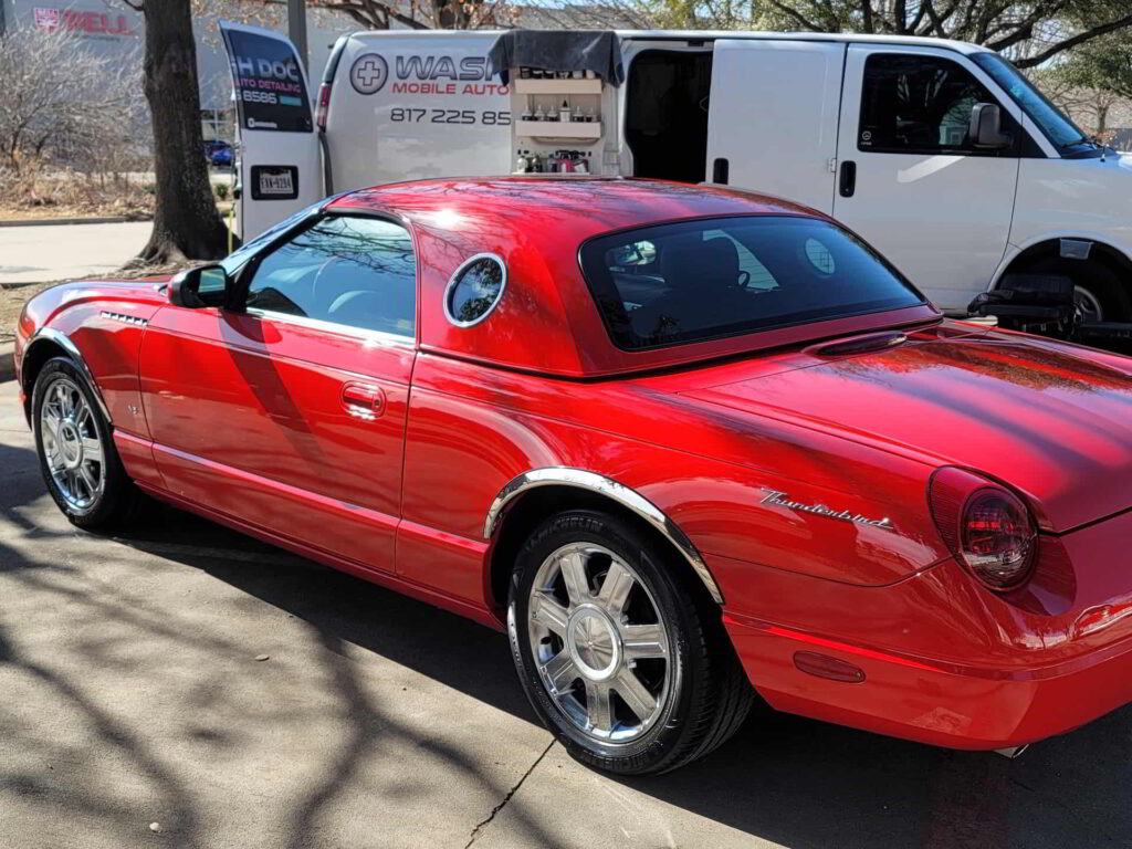 red classical car mobile car detailing wash doc auto detailing fort worth the dfw area tx